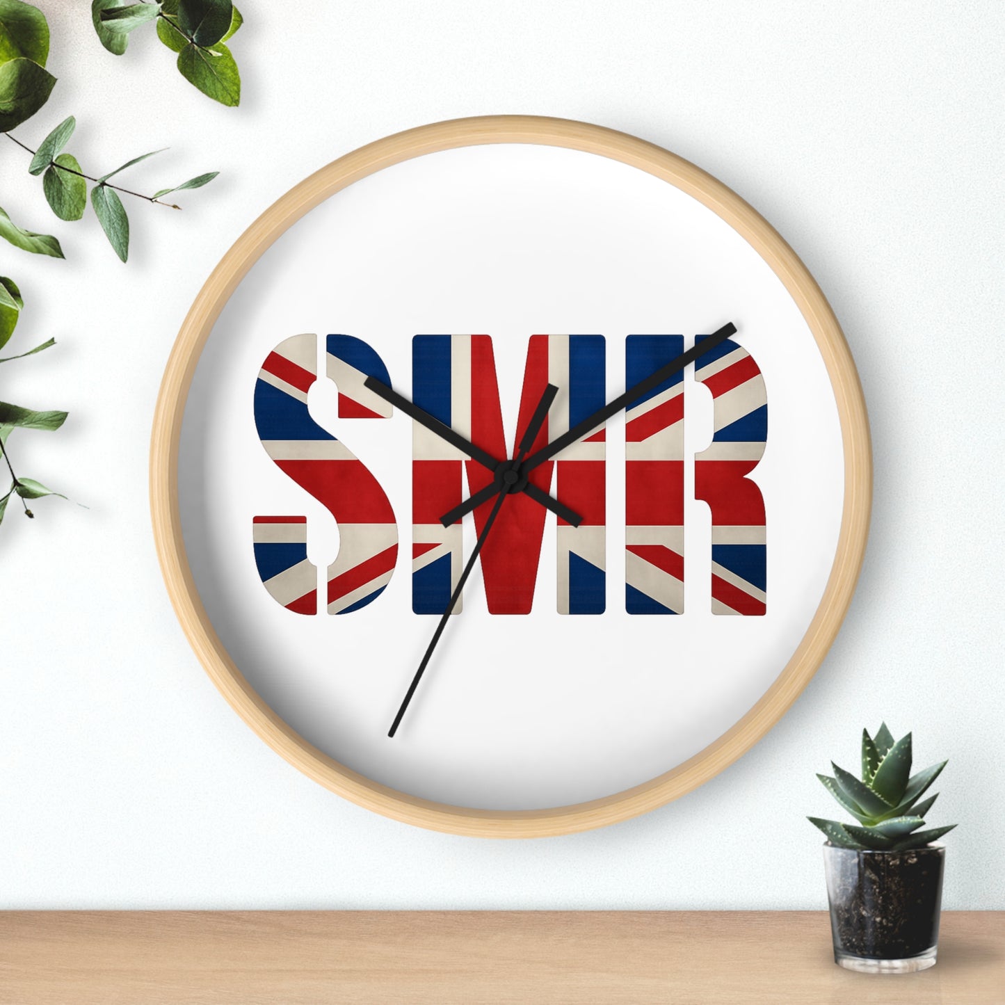 SMR British Flag Wall Clock - Unique Gift, Modern Timepiece & Office Accessory