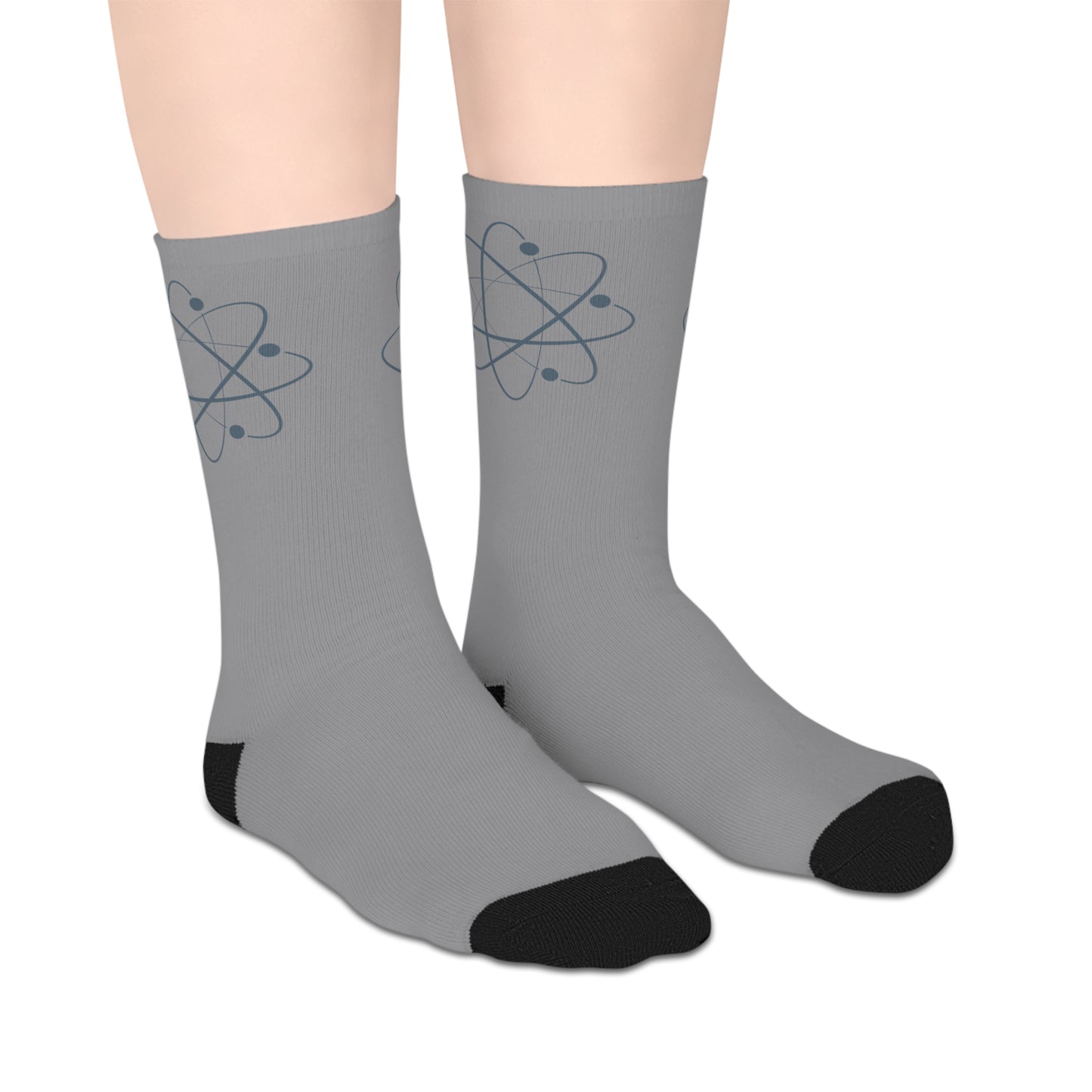 Fun Science Mid-Length Socks with Atomic Design | Grey