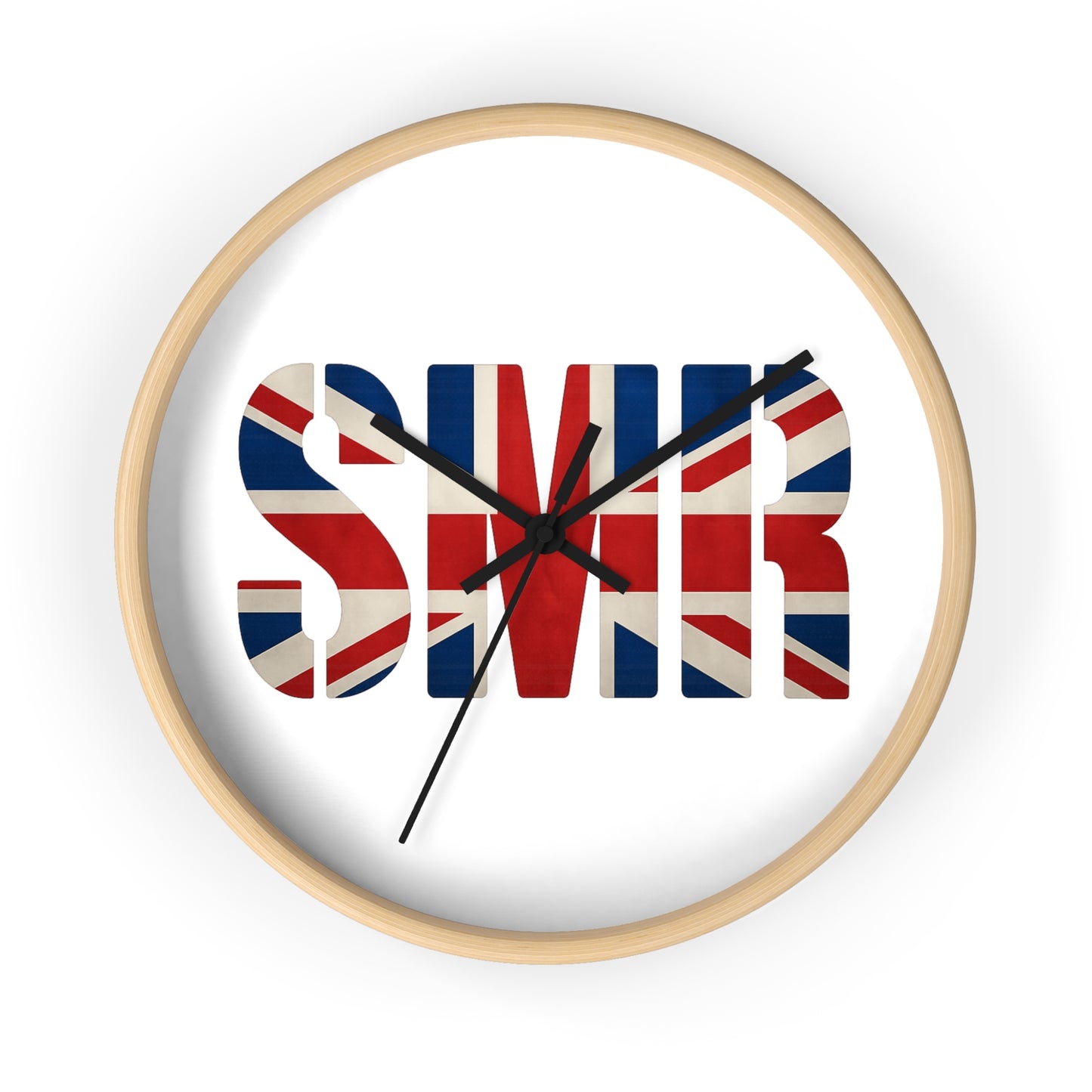 SMR British Flag Wall Clock - Unique Gift, Modern Timepiece & Office Accessory