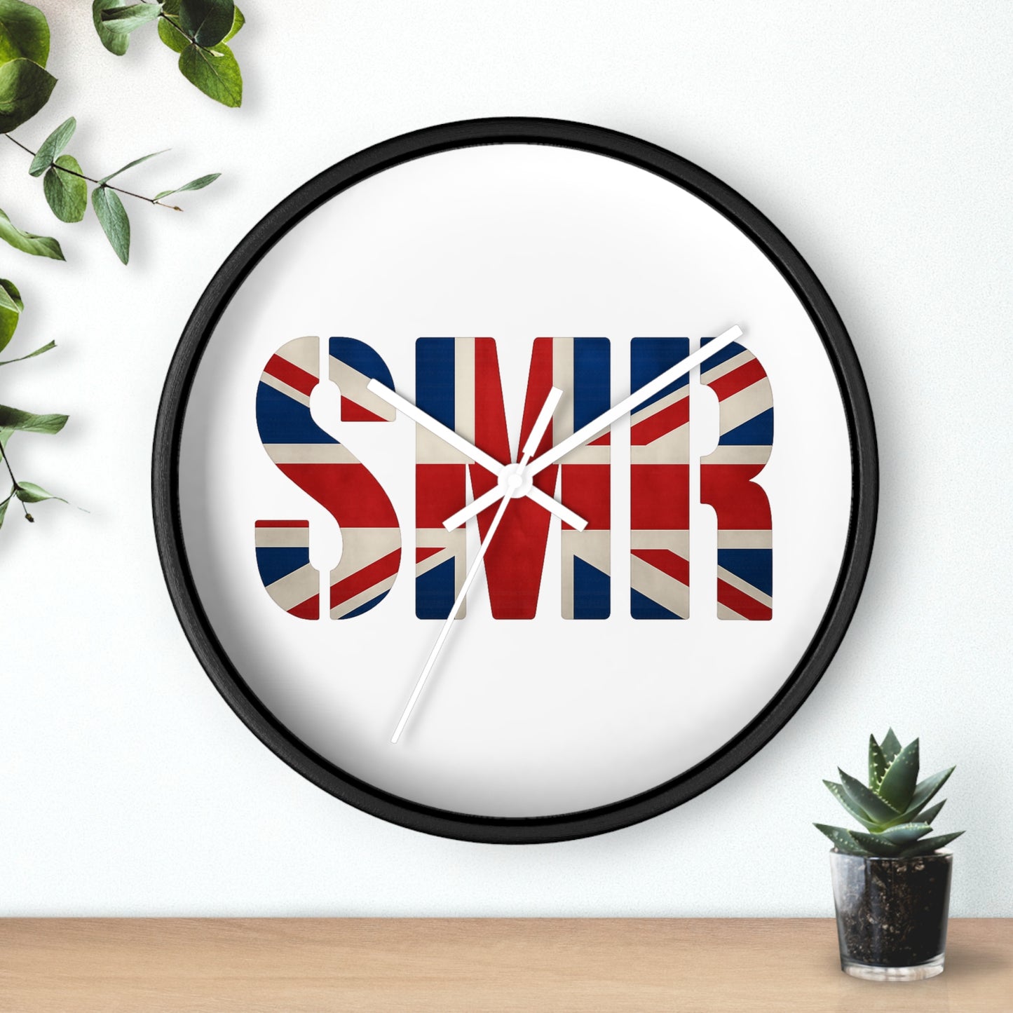 SMR British Flag Wall Clock - Unique Gift, Modern Timepiece & Office Accessory
