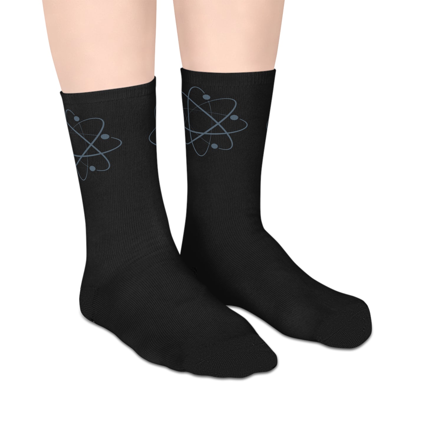 Fun Science Mid-Length Socks with Atomic Design | Black
