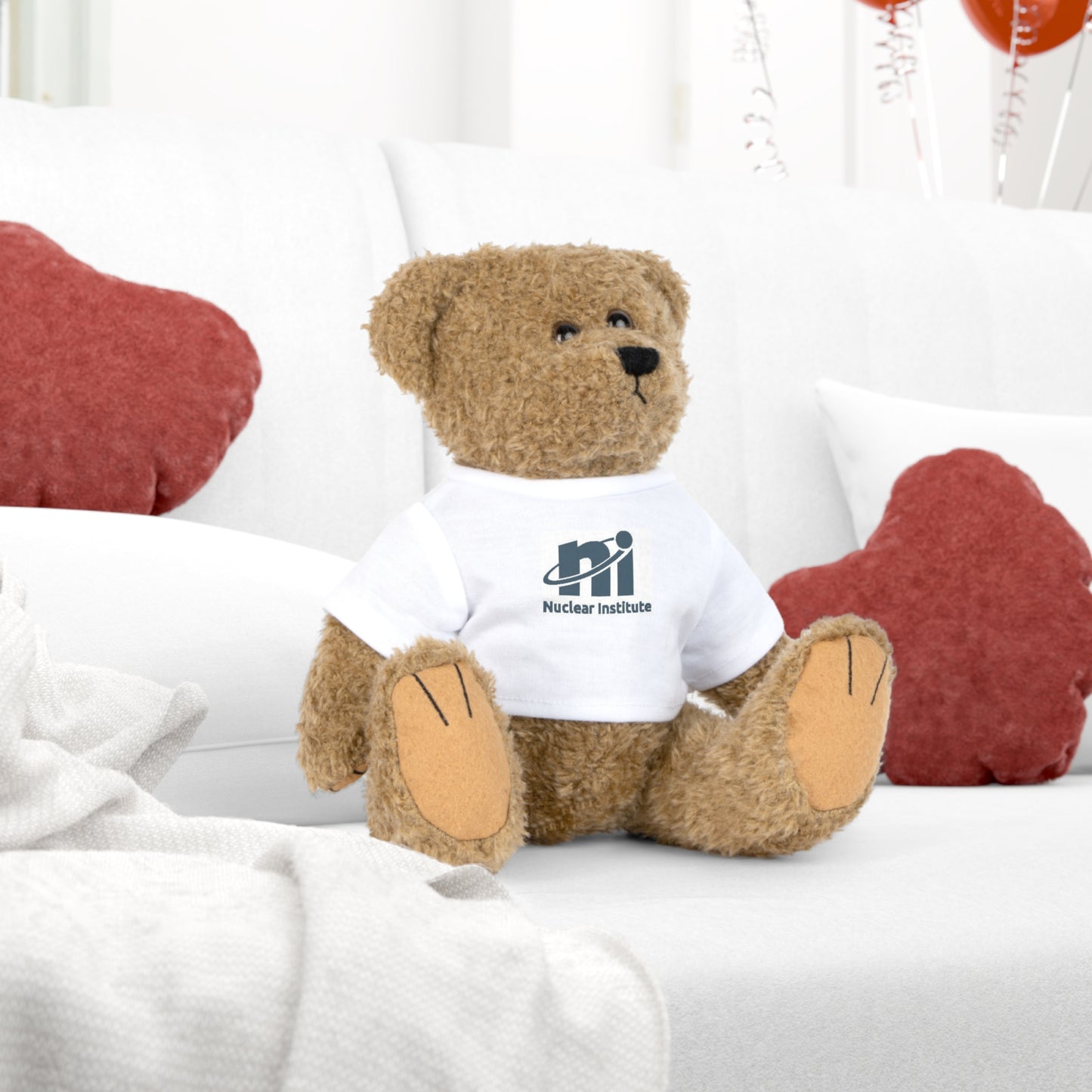 Custom Plush Toy with T-Shirt | Nuclear Institute Logo | Adorable Gift