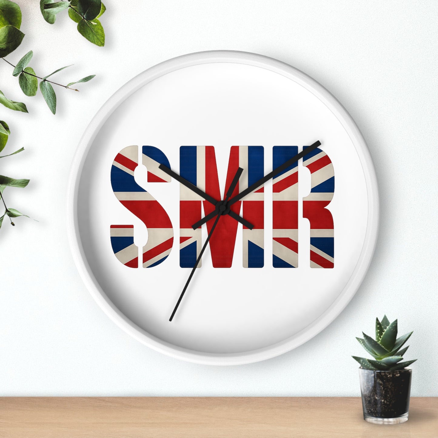 SMR British Flag Wall Clock - Unique Gift, Modern Timepiece & Office Accessory