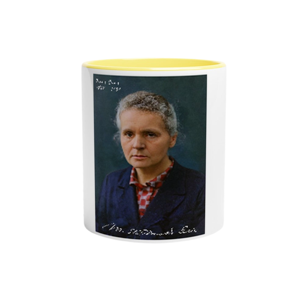 Maria Skłodowska-Curie Celebratory White 11oz Ceramic Mug with Colour Inside