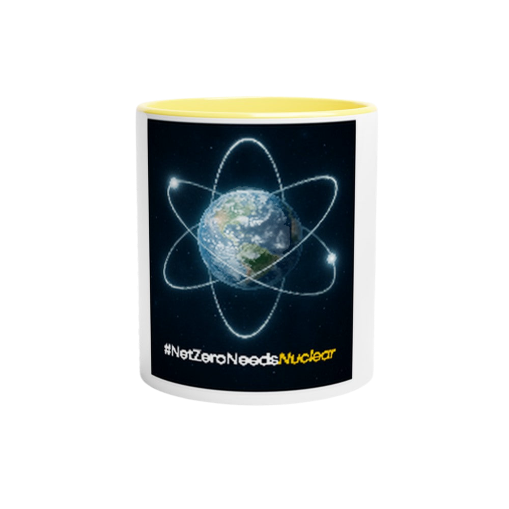 #NetZeroNeedsNuclear – Stylish & Sustainable Atom Design11oz Ceramic Mug