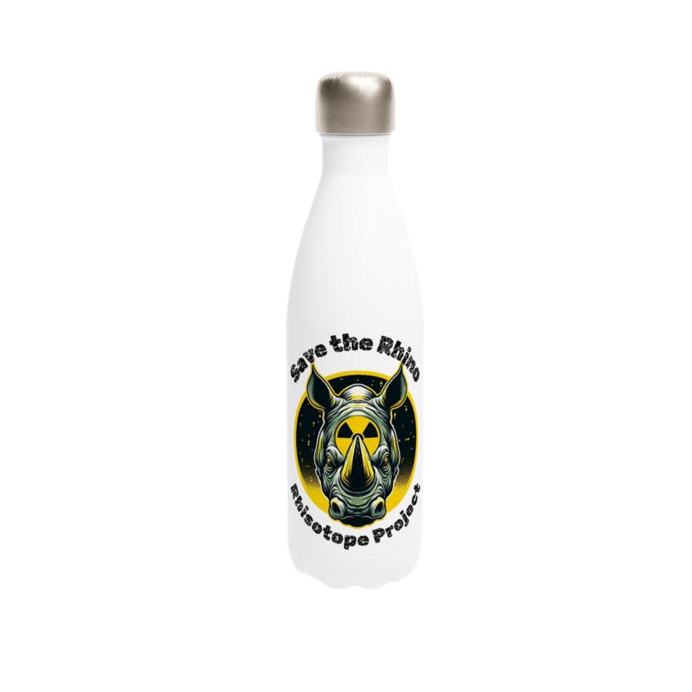 Save the Rhino | White 17oz Stainless Steel Water Bottle