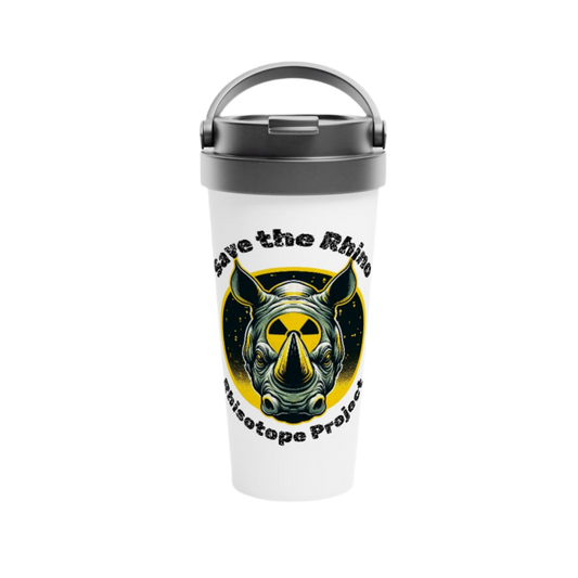 Save the Rhino | White 15oz Stainless Steel Travel Mug