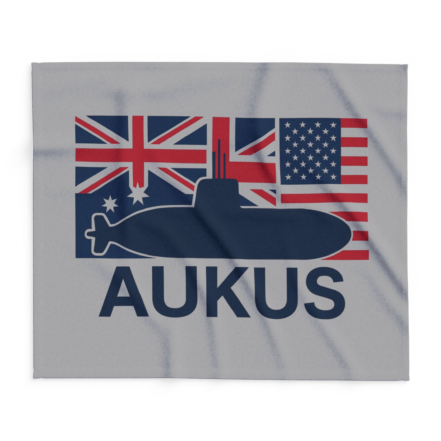AUKUS Themed Arctic Fleece Blanket - Cozy & Supportive Gift for Military Enthusiasts