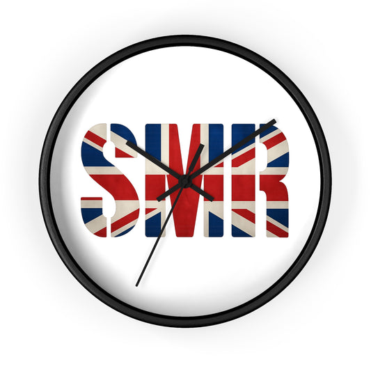 SMR British Flag Wall Clock - Unique Gift, Modern Timepiece & Office Accessory