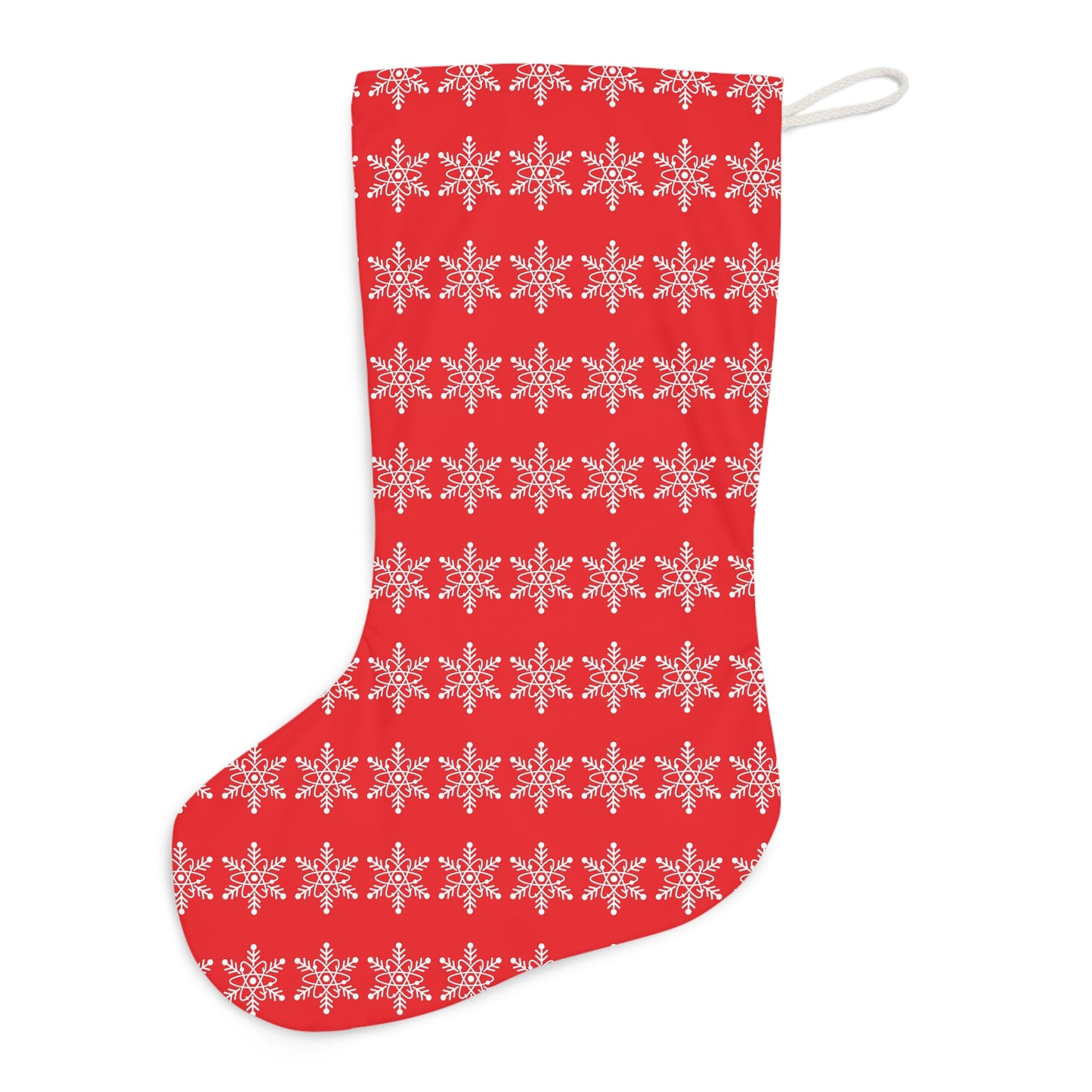Red Atomic Snowflake 'Merry Christmas' Santa Stocking