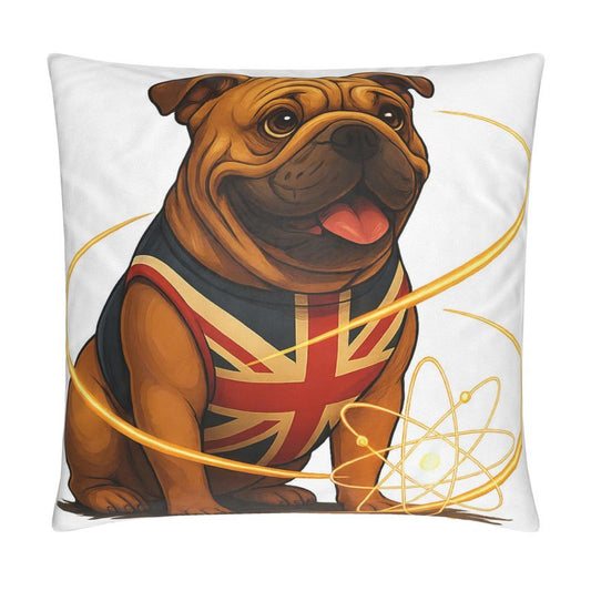 British Bulldog Nuclear Atom Design Cushion Cover
