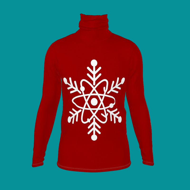 Mens Slim Fit Roll Neck Jumper with Atom Design