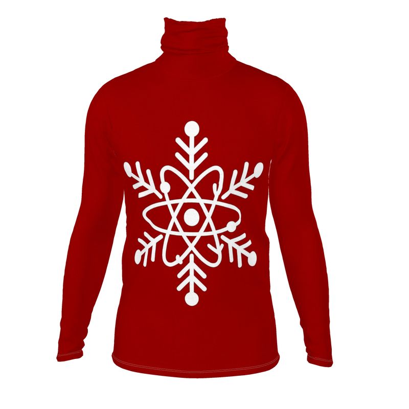 Mens Slim Fit Roll Neck Jumper with Atom Design