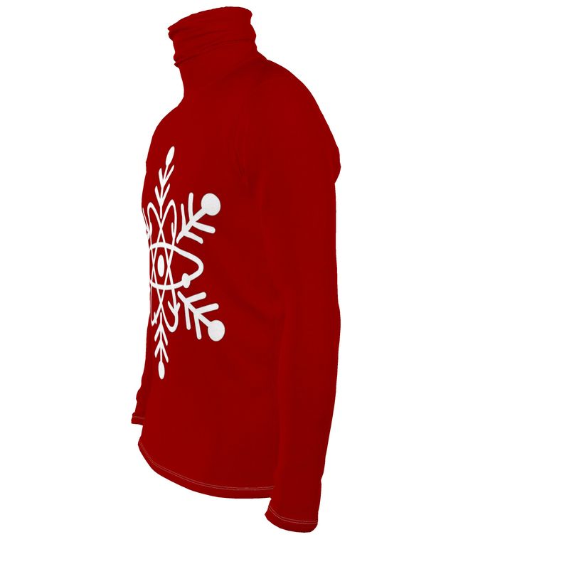 Mens Slim Fit Roll Neck Jumper with Atom Design