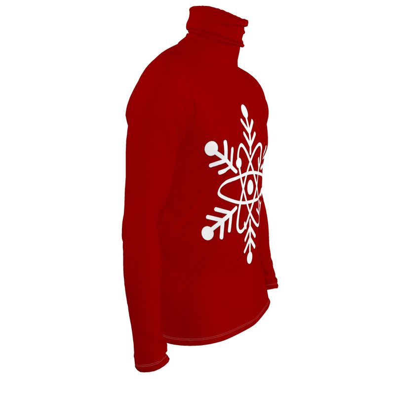 Mens Slim Fit Roll Neck Jumper with Atom Design