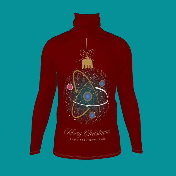 Merry Christmas Atom Bauble Design Roll Neck Jumper