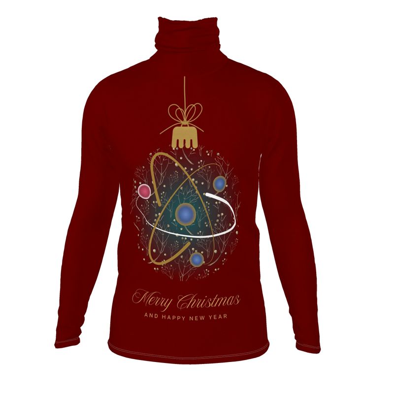 Merry Christmas Atom Bauble Design Roll Neck Jumper