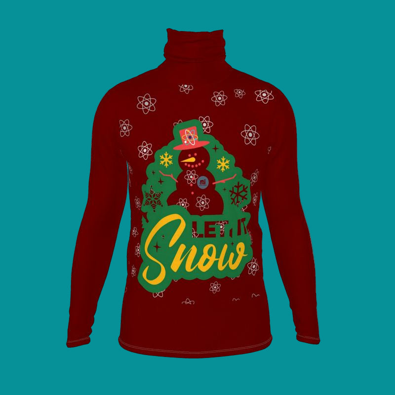 Let it snow men's slim fit roll neck