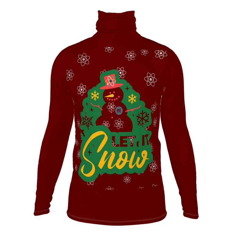 Let it snow men's slim fit roll neck