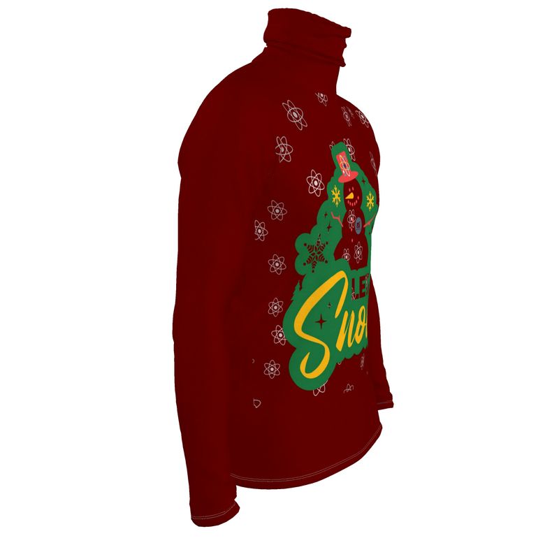 Let it snow men's slim fit roll neck