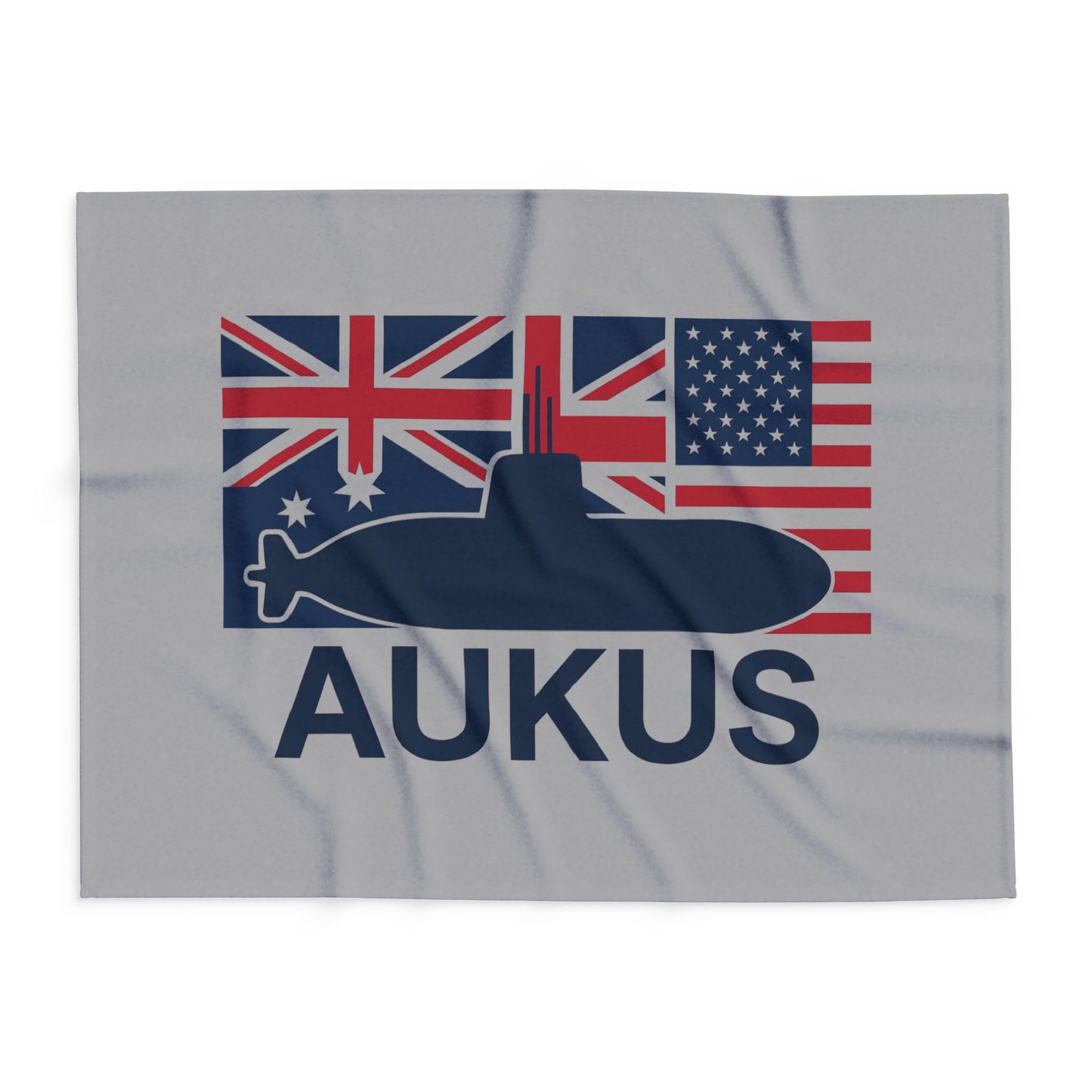 AUKUS Themed Arctic Fleece Blanket - Cozy & Supportive Gift for Military Enthusiasts