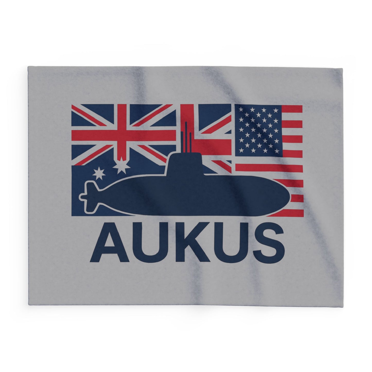 AUKUS Themed Arctic Fleece Blanket - Cozy & Supportive Gift for Military Enthusiasts