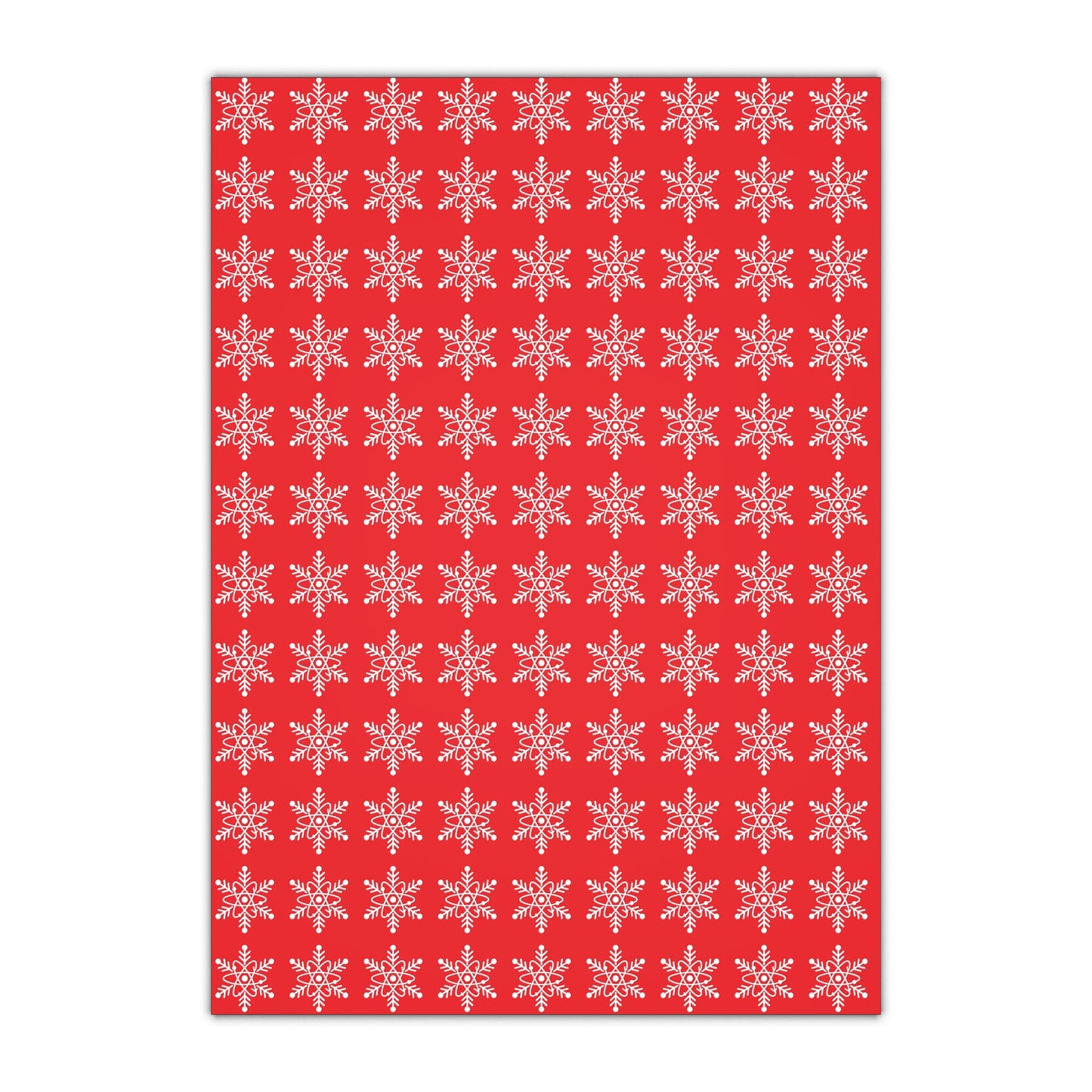 Atomic Snowflake Gift Wrap Sheet - Red Christmas Wrapping Paper