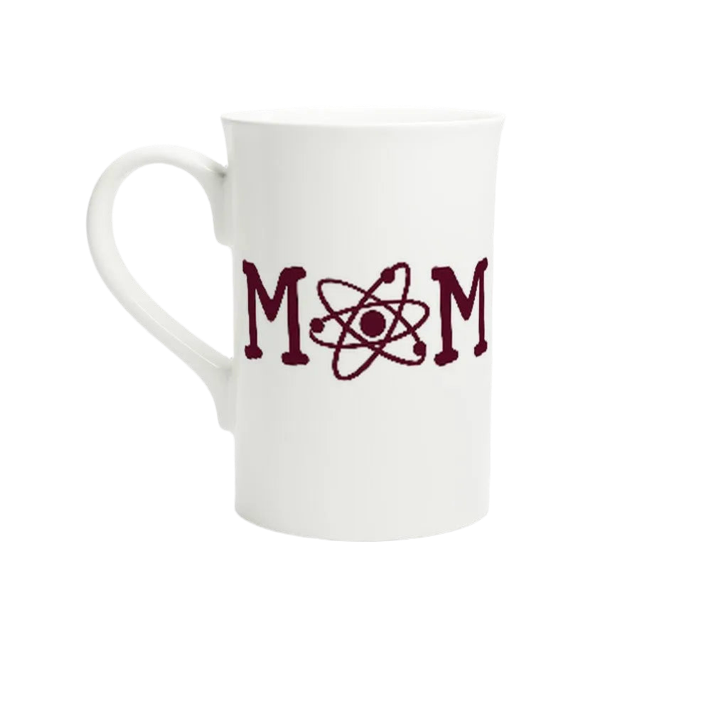 Atomic Mom Slim Porcelain Mug – Unique Design for Science Enthusiasts